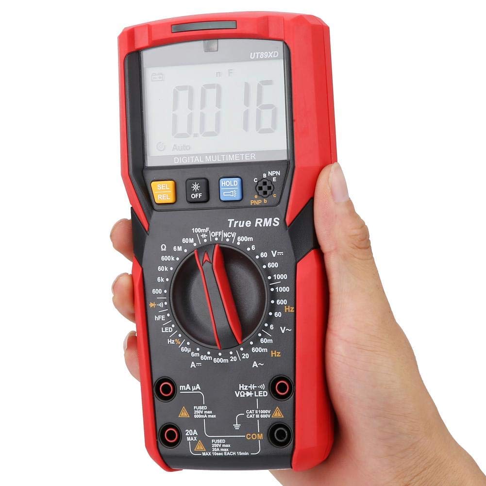 UT89X / UT89XD Multimetro Digitale Tester di Tensione con Sensore di Temperatura (Rosso e Grigio)(UT89XD)
