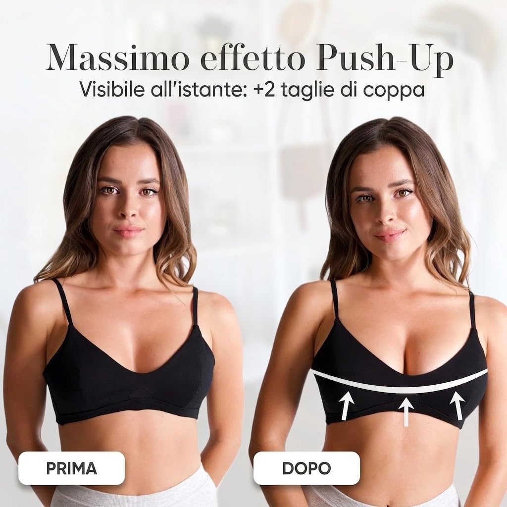 Push Up Pads – Inserti autoadesivi per reggiseno per effetto push-up – Reggiseno adesivo – Cuscinetti adesivi riutilizzabili per petto grande e piccolo – Sticky Bra Silicone Pad – Adatto per