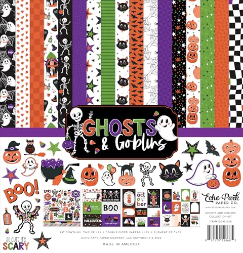 Echo Park Paper Company Halloween Party Collection Kit Paper Multi 12-x-12-Inch