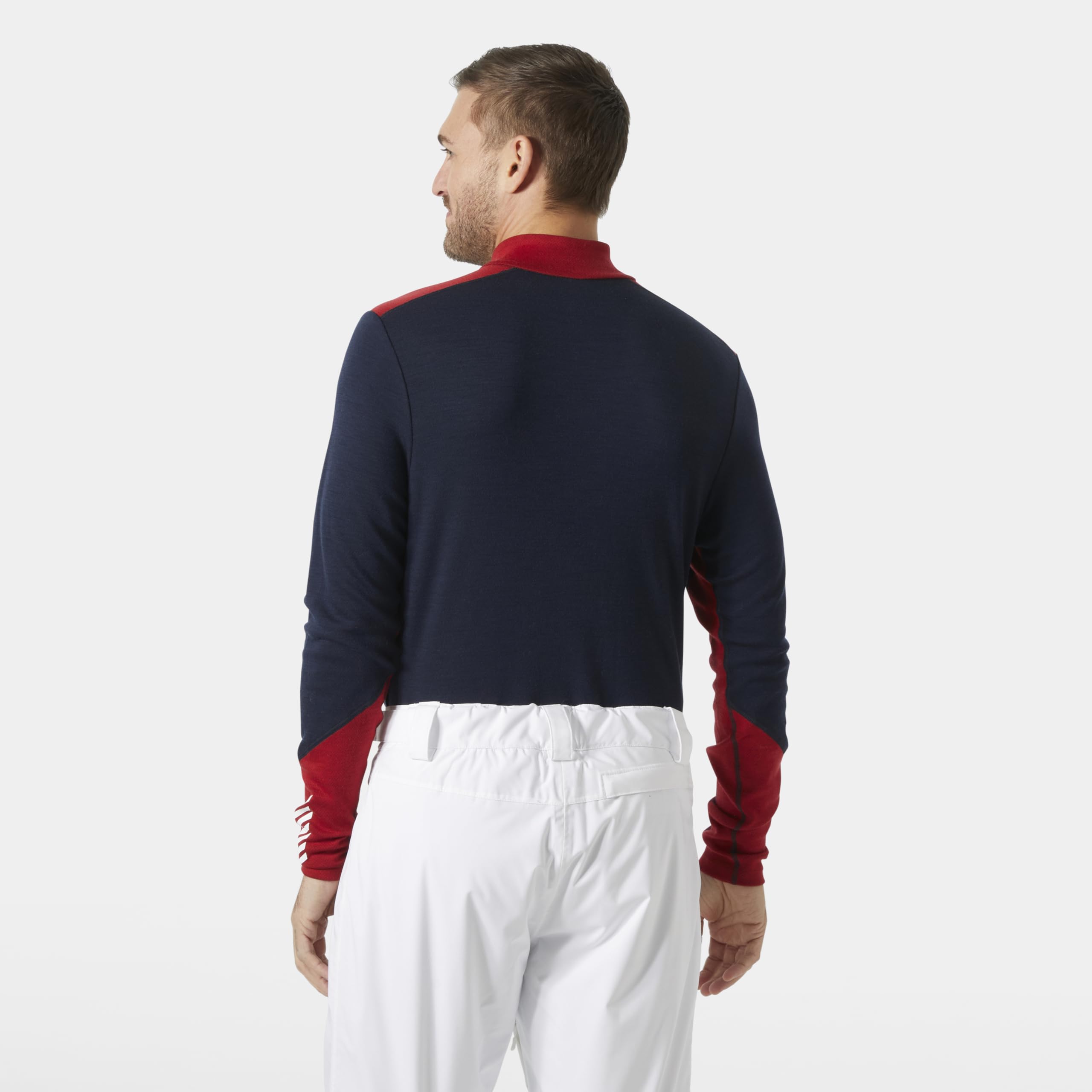 Helly Hansen Hommes Lifa Mérinos Poids Moyen 1/2 Zip, Bleu Marine, L