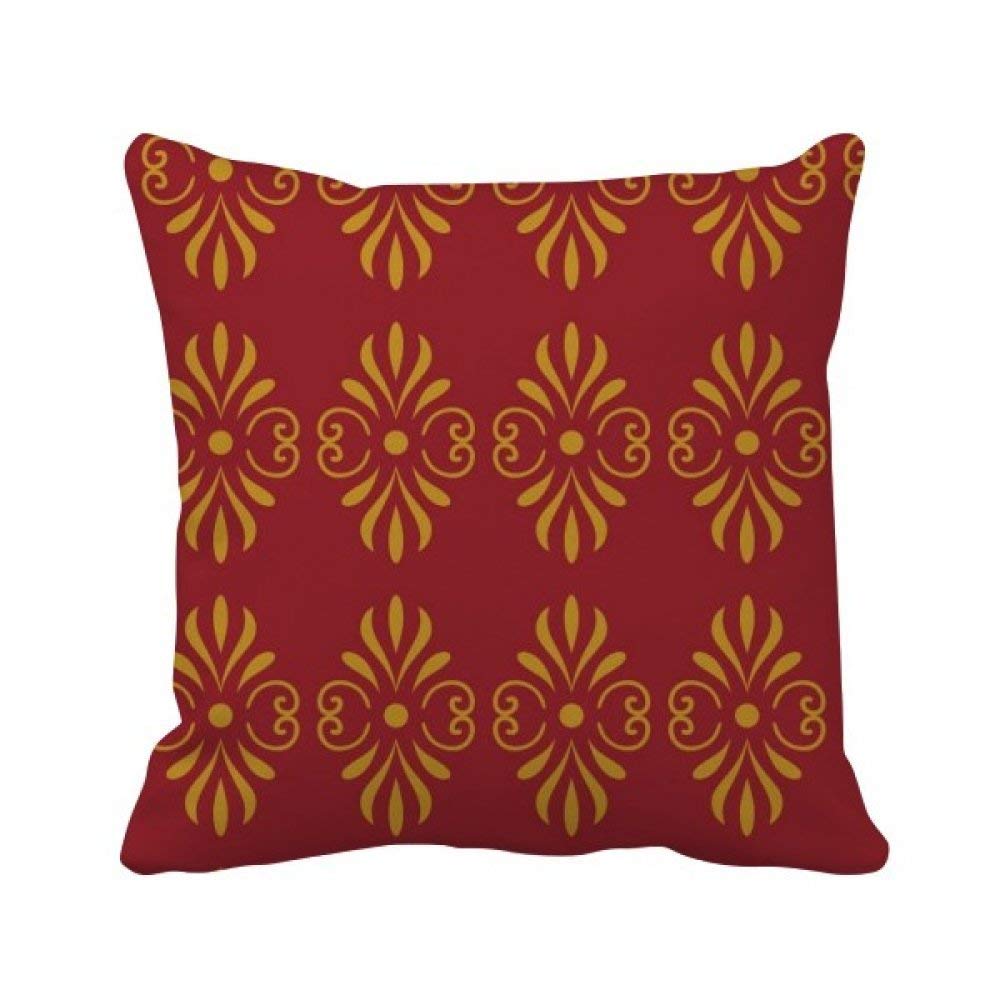 Housse de coussin thaïlandaise dorée et rouge 45x45 cm pour salon exotique