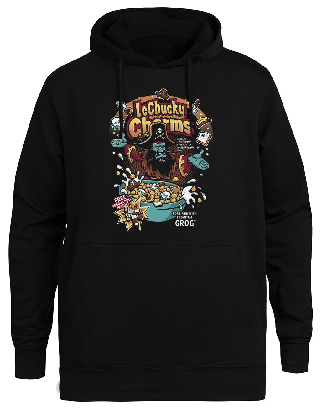 Lechucky Charms Unisex Czarna Bluza Ekologiczna z Kapturem Unisex Black Hoodie Eco-Friendly Hooded Jacket