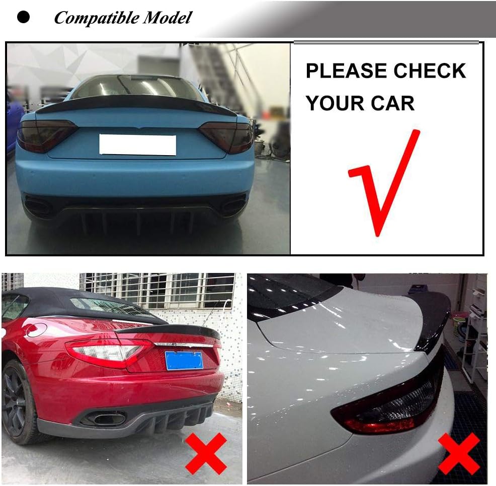 Carbon Fiber Rear Trunk Lip Spoiler Wing Fits for Maserati GranTurismo Coupe 2-Door 2012 2013 2014 Rear Trunk Spoiler Deck Lip(Carbon Fiber)