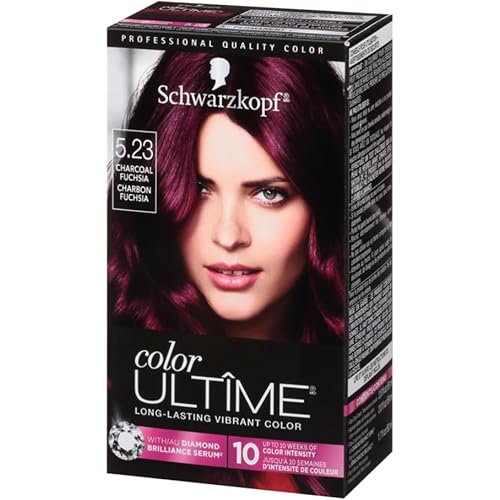 Schwarzkopf Color Ultime 5.23 Charcoal Fuchsia Hair Dye, Permanent Intense Red with Diamond Brilliance, Fade-Resistant, Covers Grays, All Hair Textures