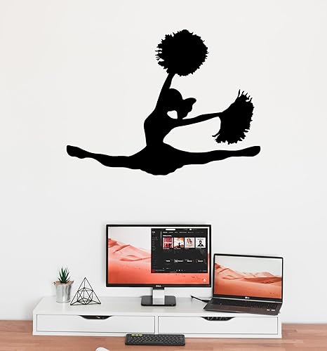 Adhesivo decorativo para pared, diseño de animadora animadora, animadora, equipo universitario, decoración de habitación, M532