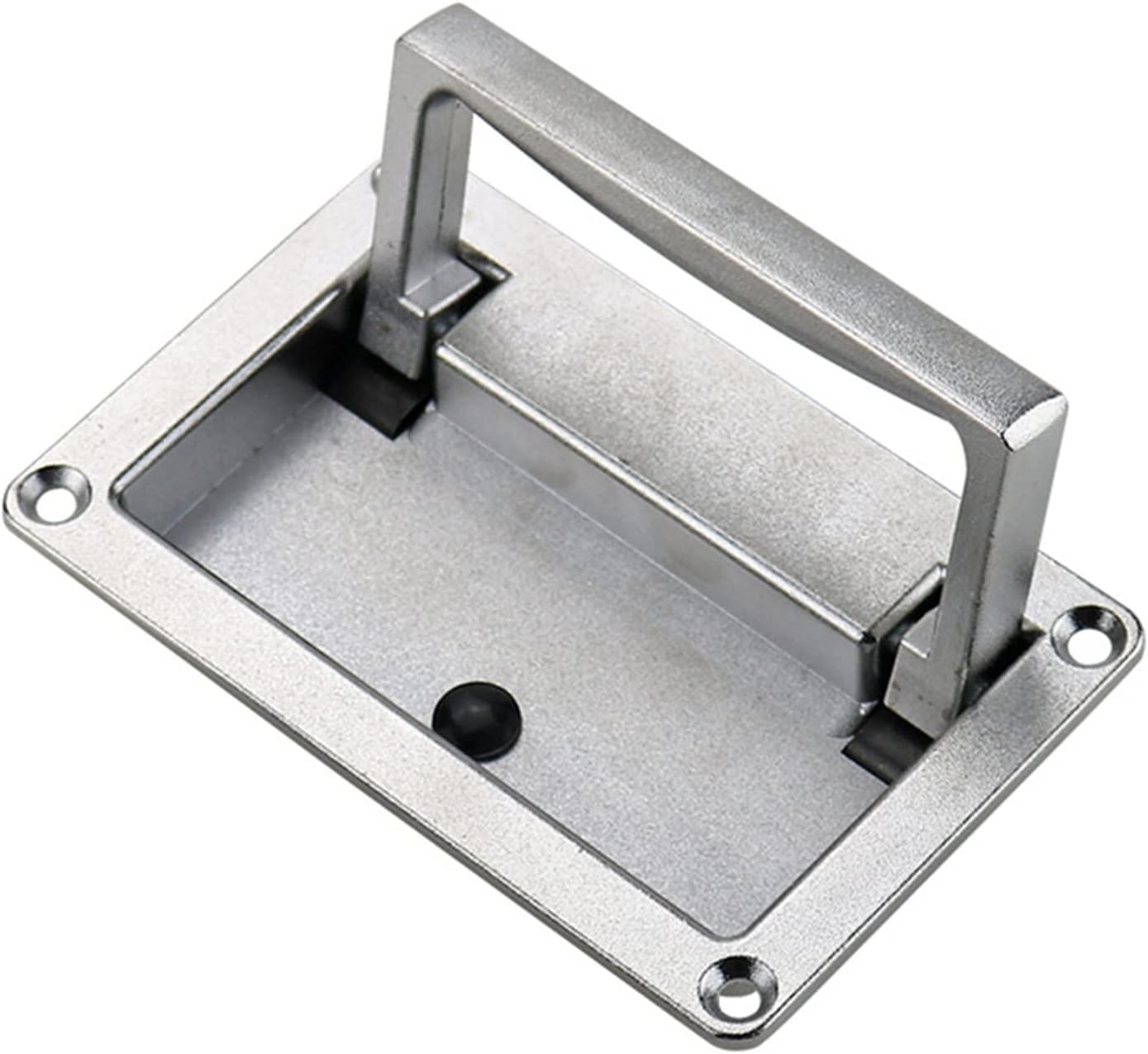 Zinc Alloy Embedded Industrial Equipment Box Electric Box Electric Cabinet Door Folding Door Handle 1Pcs (Color : Black)