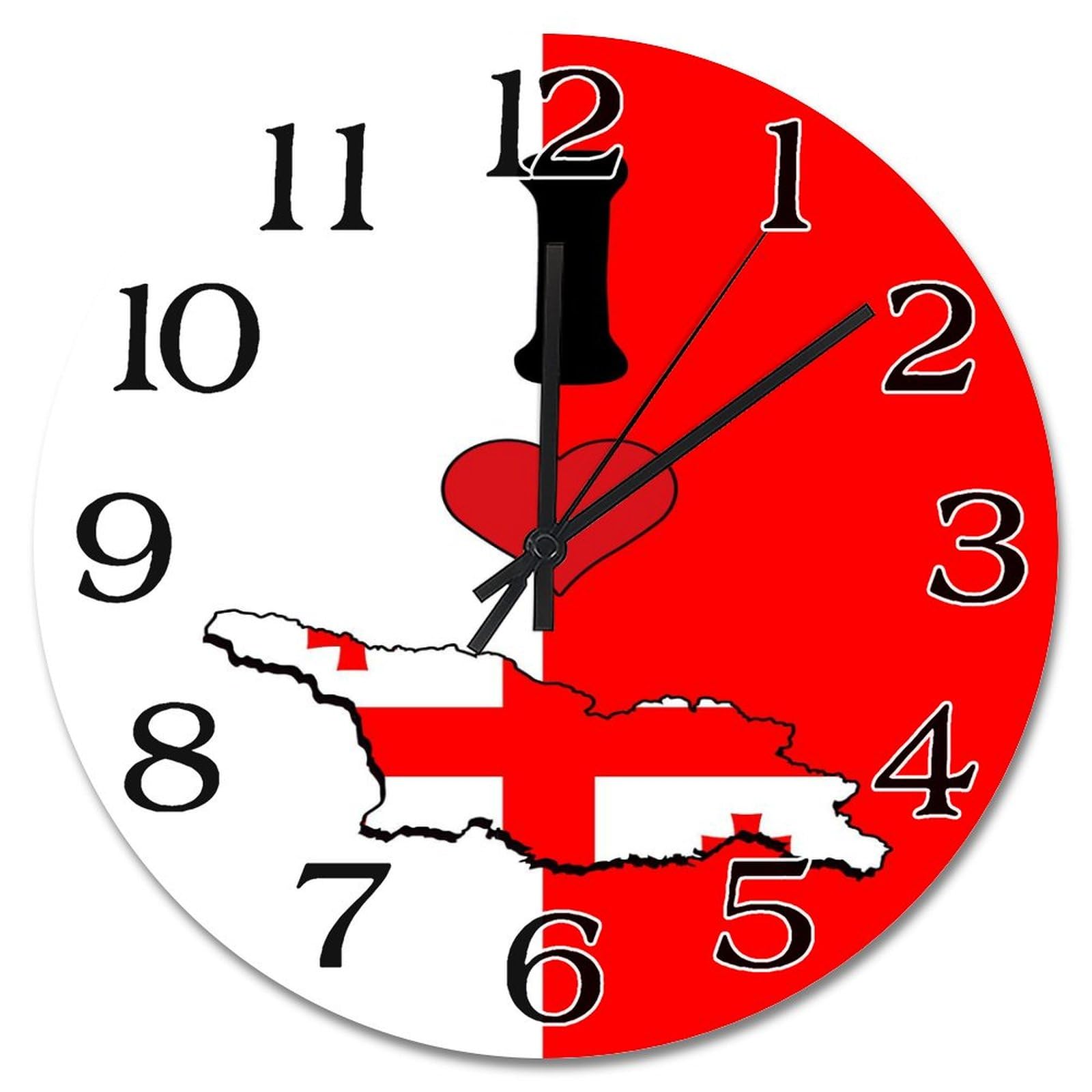 Horloge murale Géorgie silencieuse pour décorer sans bruit de tic-tac