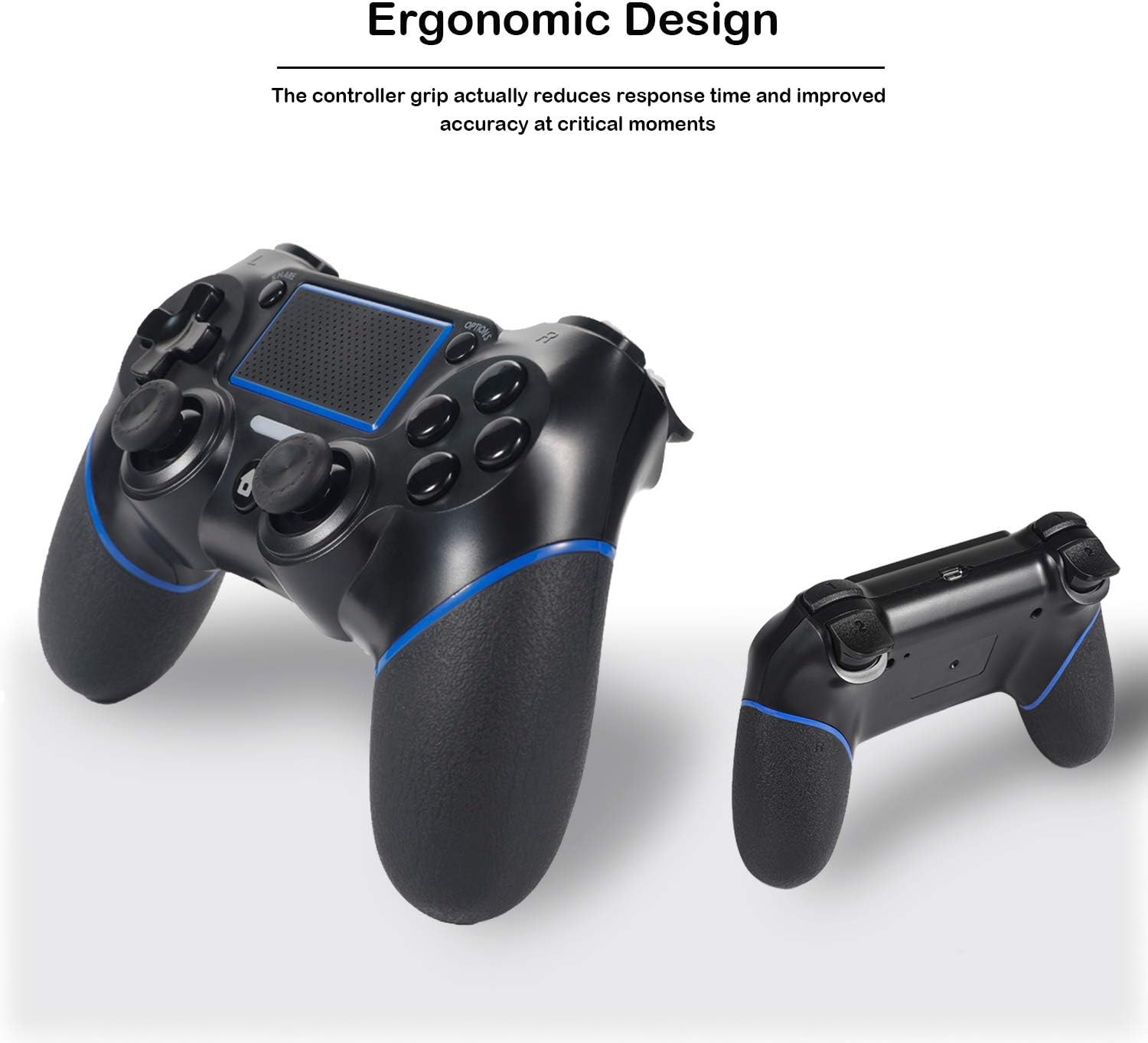 Sefitopher Wireless Controller Compatible for PS4 Playstation 4/Pro/Slim/PC Laptop, Professional Gamepad,Touch Panel Joypad with Dual Vibration, Instantly Timely Manner to Share Joystick-Blue