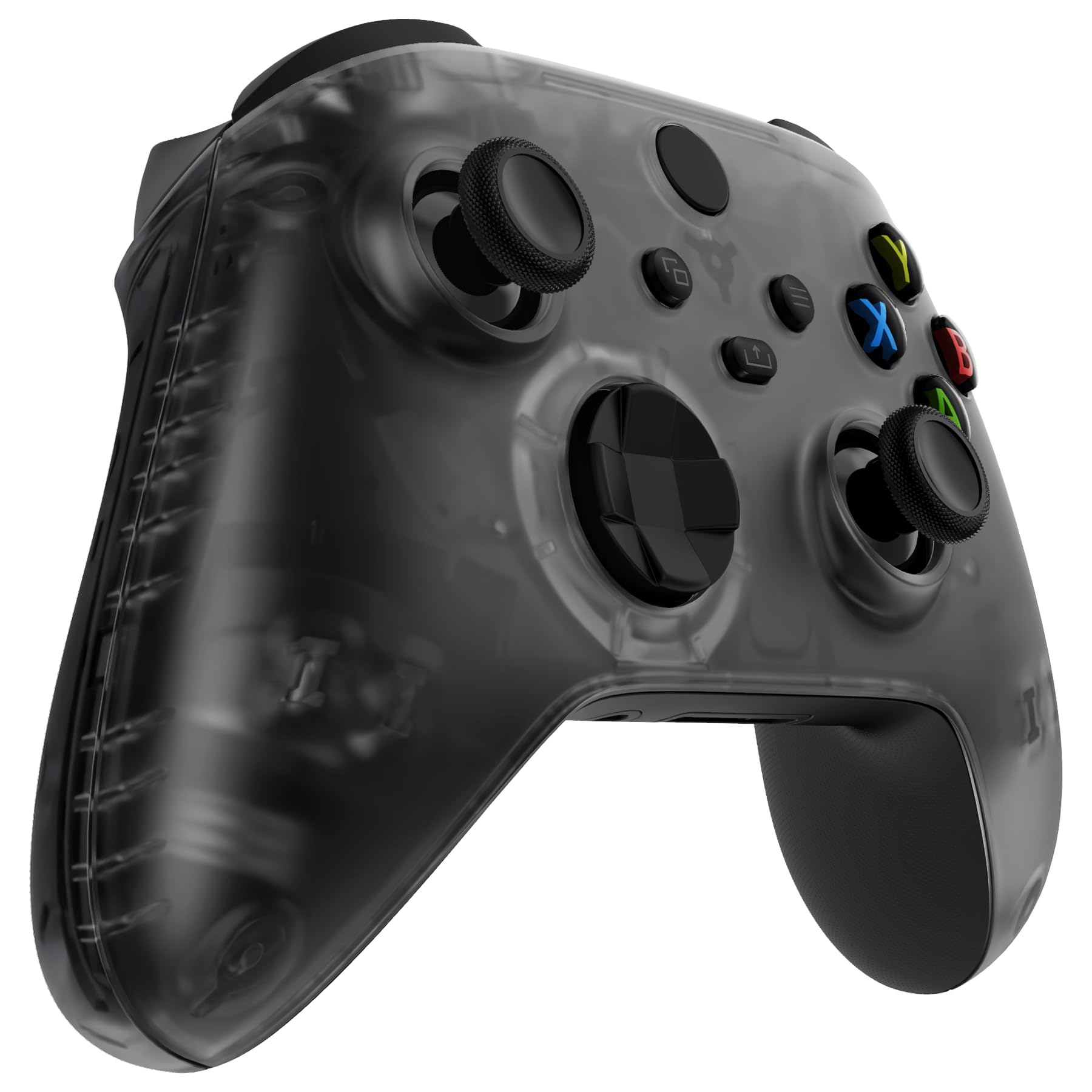 eXtremeRate Cover Joystick Custodia Copertura Frontale con Impugnatura Grip Pannello DIY Ricambio per Xbox Series X S Controller Model 1914(Trasparente Nero)