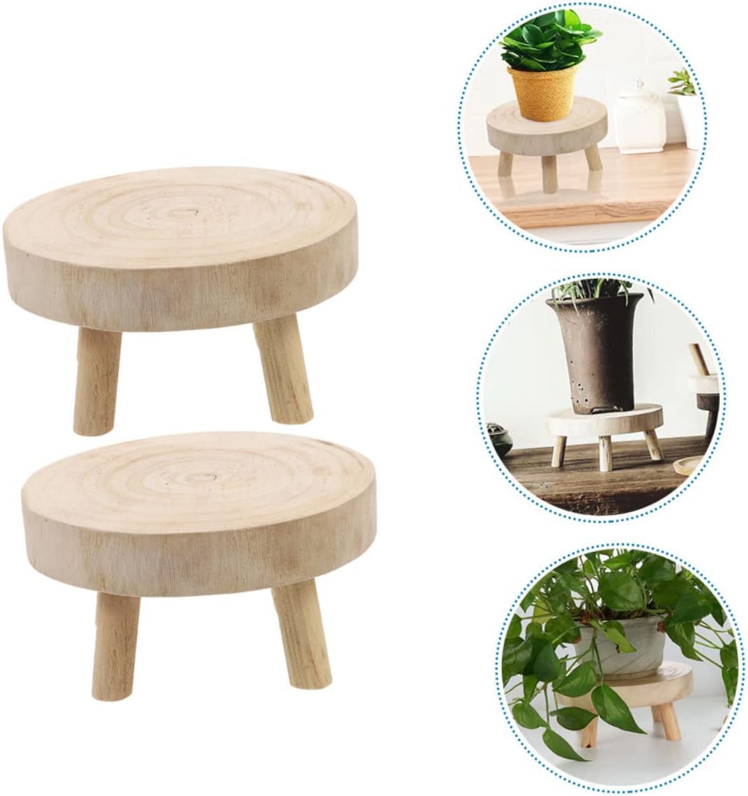 2pcs Wooden Plant Stands Plant Stand Flower Pots Outdoor Indoor Herb Garden Planter