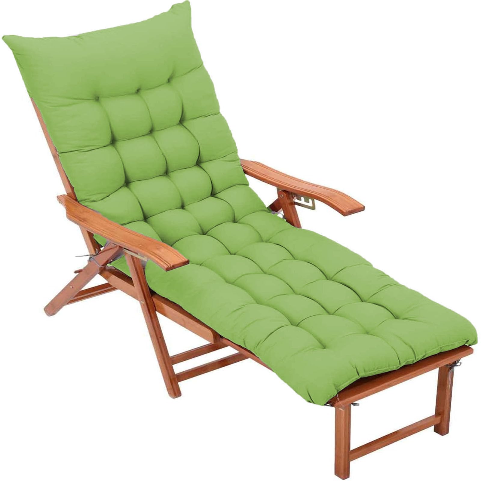 Einfarbiges Sonnenliegen-Kissen Extra Dickes Chaiselongue-Kissen Bequemer und Atmungsaktiver Stoff Liegestuhl-Kissen für Außenschaukel Terrasse Garten (Grün, 160 * 45 cm)