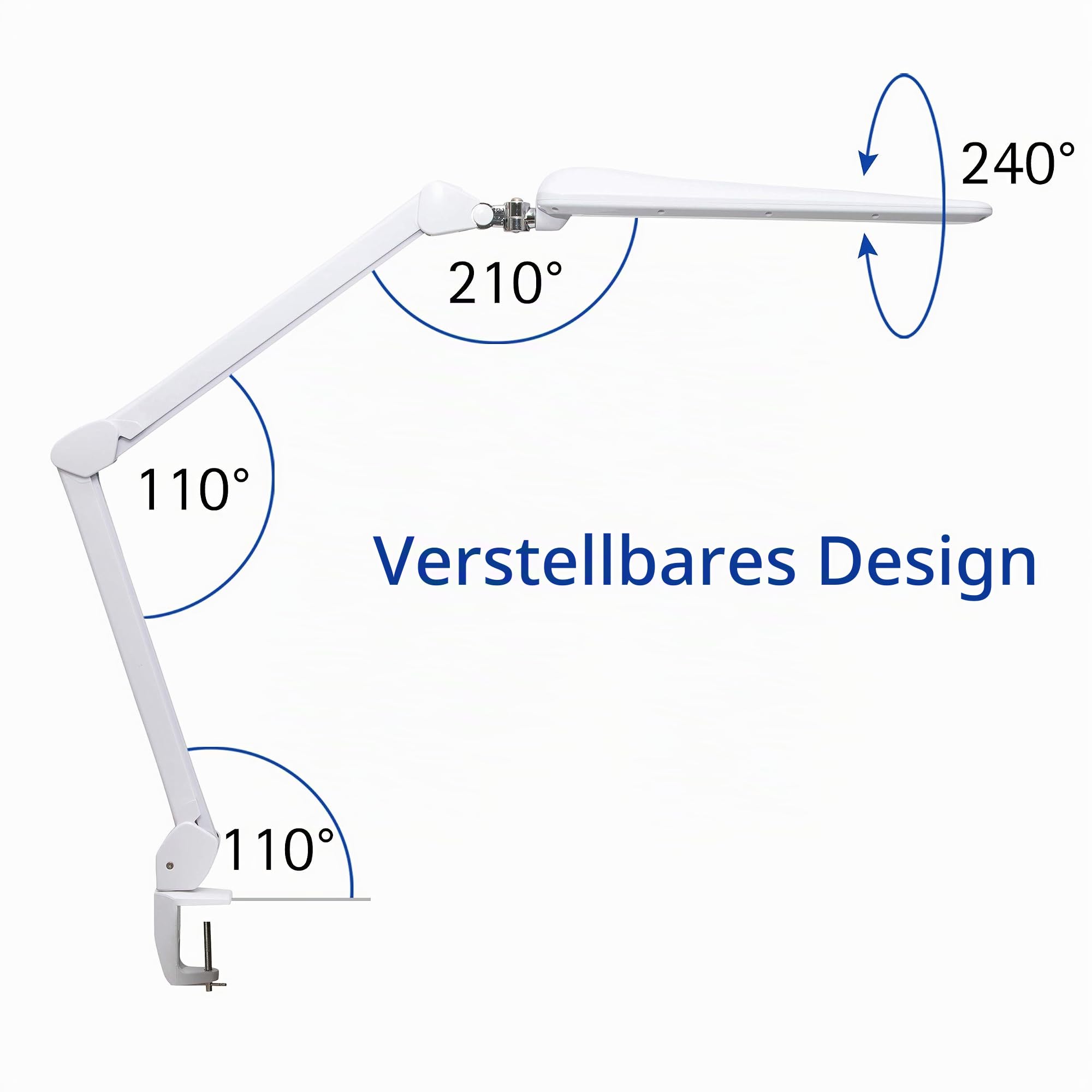MAUL LED Klemmlampe weiß MAULcraft dimmbar tageslichtweiß Büro Werkstatt
