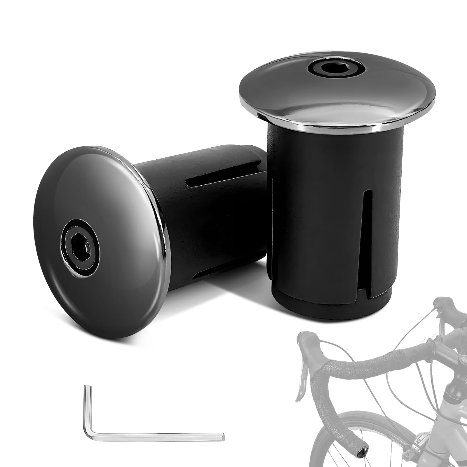 Tapones de manillar para manillar de bicicleta de carreras, tapones de extremo de manillar, de aleación de aluminio, apto para manillar de bicicleta de carretera, accesorio de manillar de bicicleta de