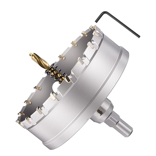 Miniatura 36 de METALLIXITY Kit de sierra perforadora de 1.732 in (1-47/64 pulgadas), cortador de agujeros de carburo de tungsteno con broca central, llave