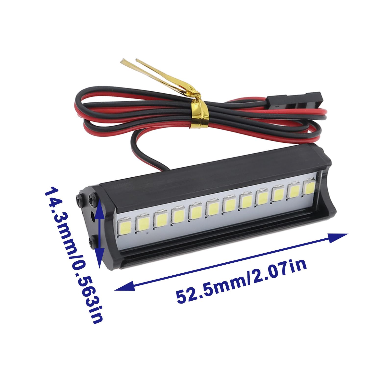 eMagTech 1PC RC LED Light Bar Roof Spotlight Lamp Compatible with TRX-4 SCX10 KM2 CC01 RC4WD D90 90046 90047 RC Crawlers 5V-7.4V - Image 4