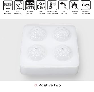 3D Raspberry Silicone Baking Mold for Mousse Cake, Candy, Chocolate Truffle, French Dessert, Pastry, Cupcake, Ice Cream, Cake Decoration - Raspberry Shape (4-Cavity)