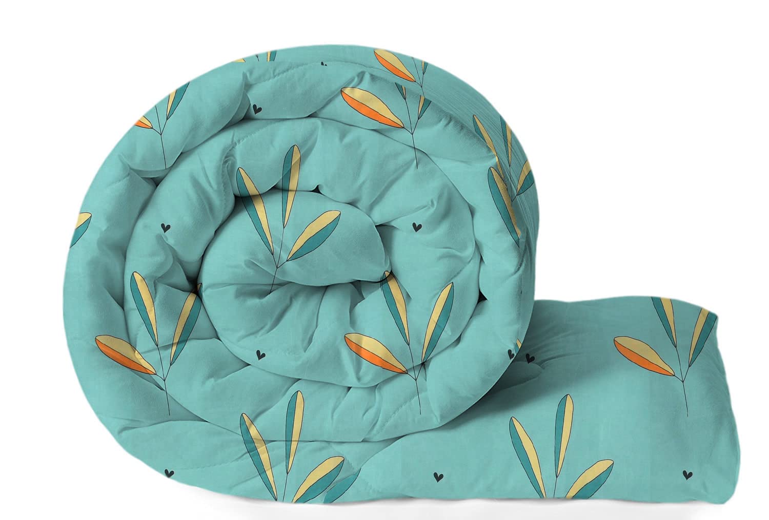 BSB HOME 220 GSM Reversible Microfiber AC Comforter/Duvets for Mild Winter | All Season King Size 3 Layered Quilted Blanket for Double Bed (220 cm x 240 cm, Floral, Mint Green)