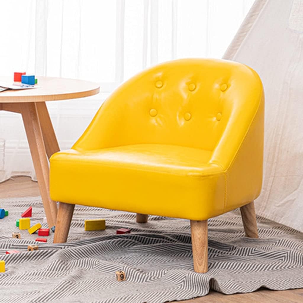 Couch Small Man-Made Leather Rest Sofa Chair for Boys and Girls Living Room Entertainment Games Party Armchairs Load-Bearing 60kg (Color : Green Size : 515250cm) (Yellow 51*52*50cm)