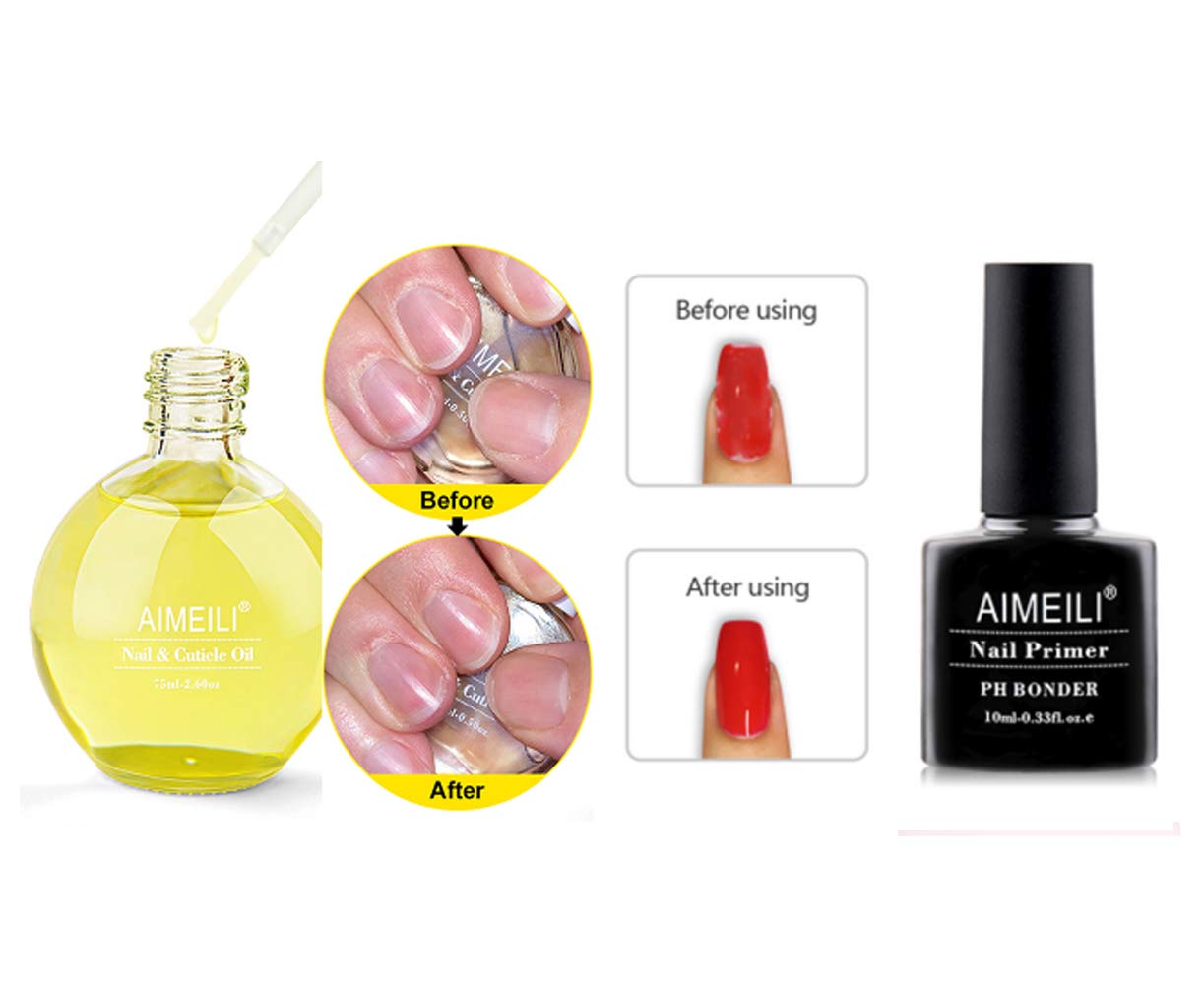 AIMEILI Nail Prep Bond Primer, and Nail & Cuticle Oil