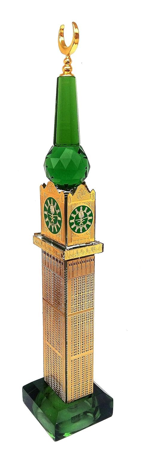Dezigo Islamic Abraj Al Bait Famous Landmark Souvenir Mecca Clock Tower Skyscraper Miniature Collectible Decorative Model Premium Home Decor Gift for Office Living Room Display-image-6
