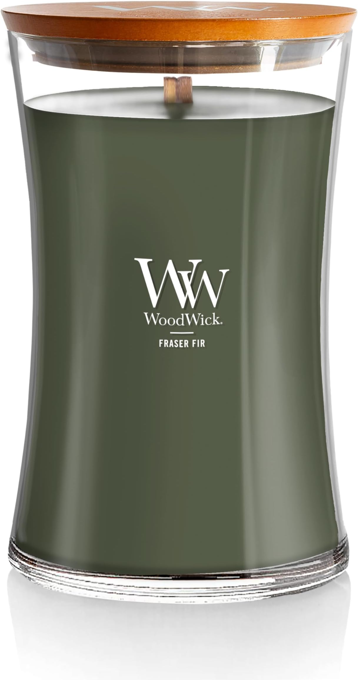 Woodwick, Wax, Dark Green, Large Hourglass Candle