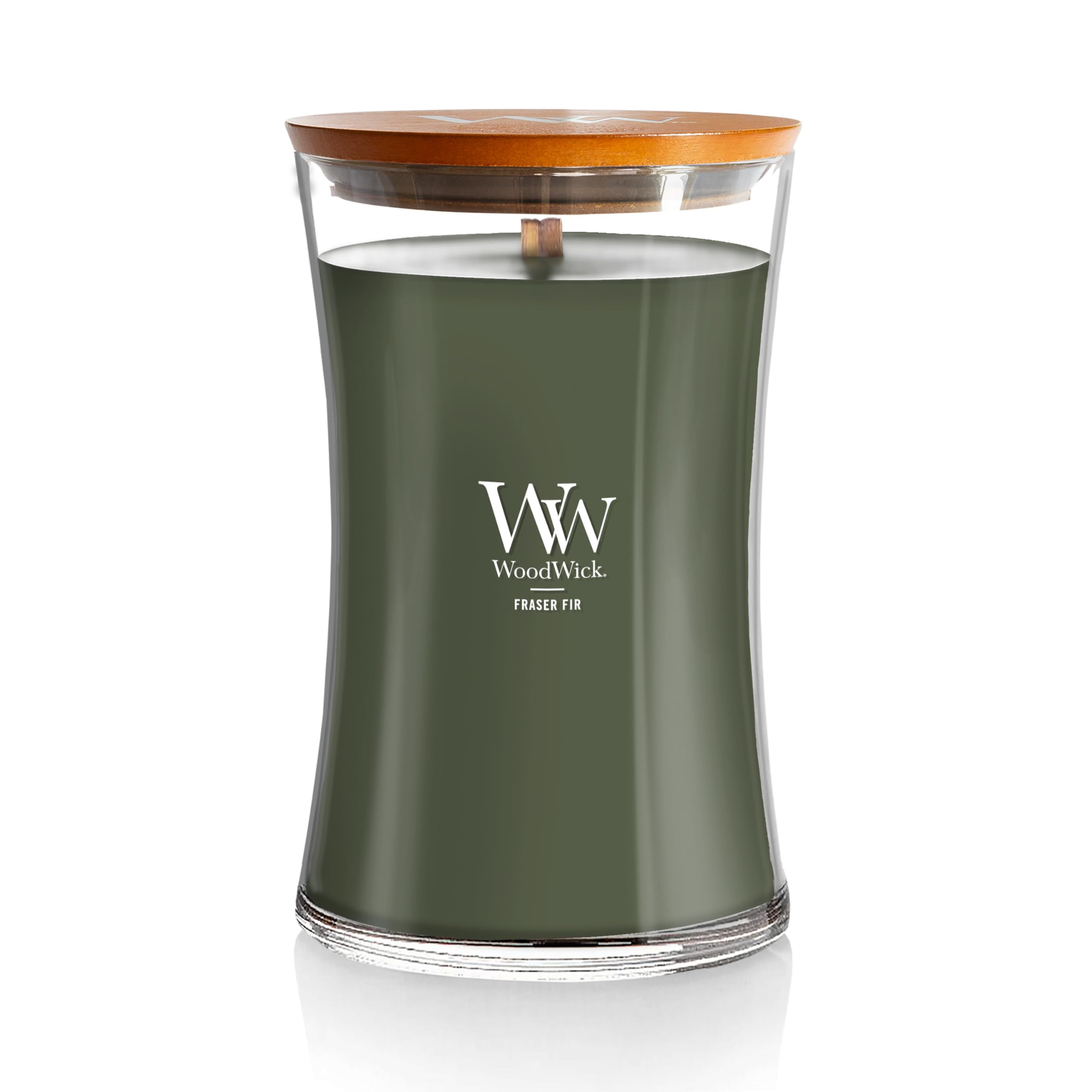 Woodwick, Wax, Dark Green, Large Hourglass Candle