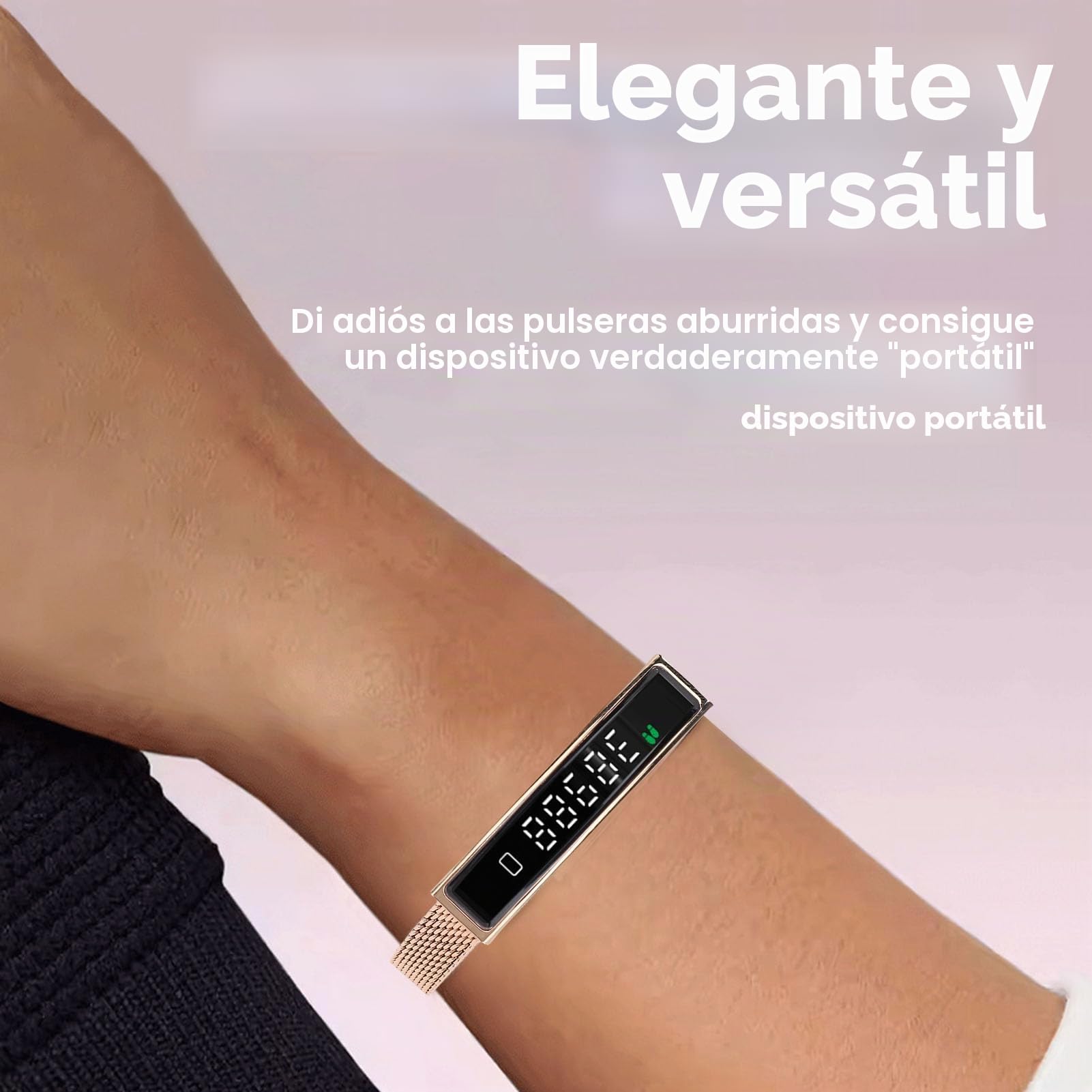 VBESTLIFE Pulsera Inteligente, Rastreador de Fitness con Bluetooth 5.3 para Android iOS, Pulsera de Salud a Prueba de Agua con Aplicación para Nadar en Ciclismo (Gold)