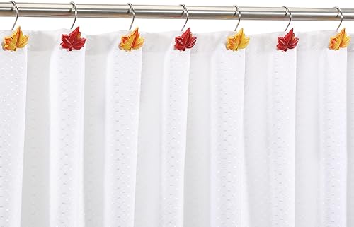 Miniatura 3 de Ganchos para cortina de ducha con hojas de arce, 12 ganchos decorativos para cortina de ducha de Acción de Gracias, anillos de cortina de ducha con