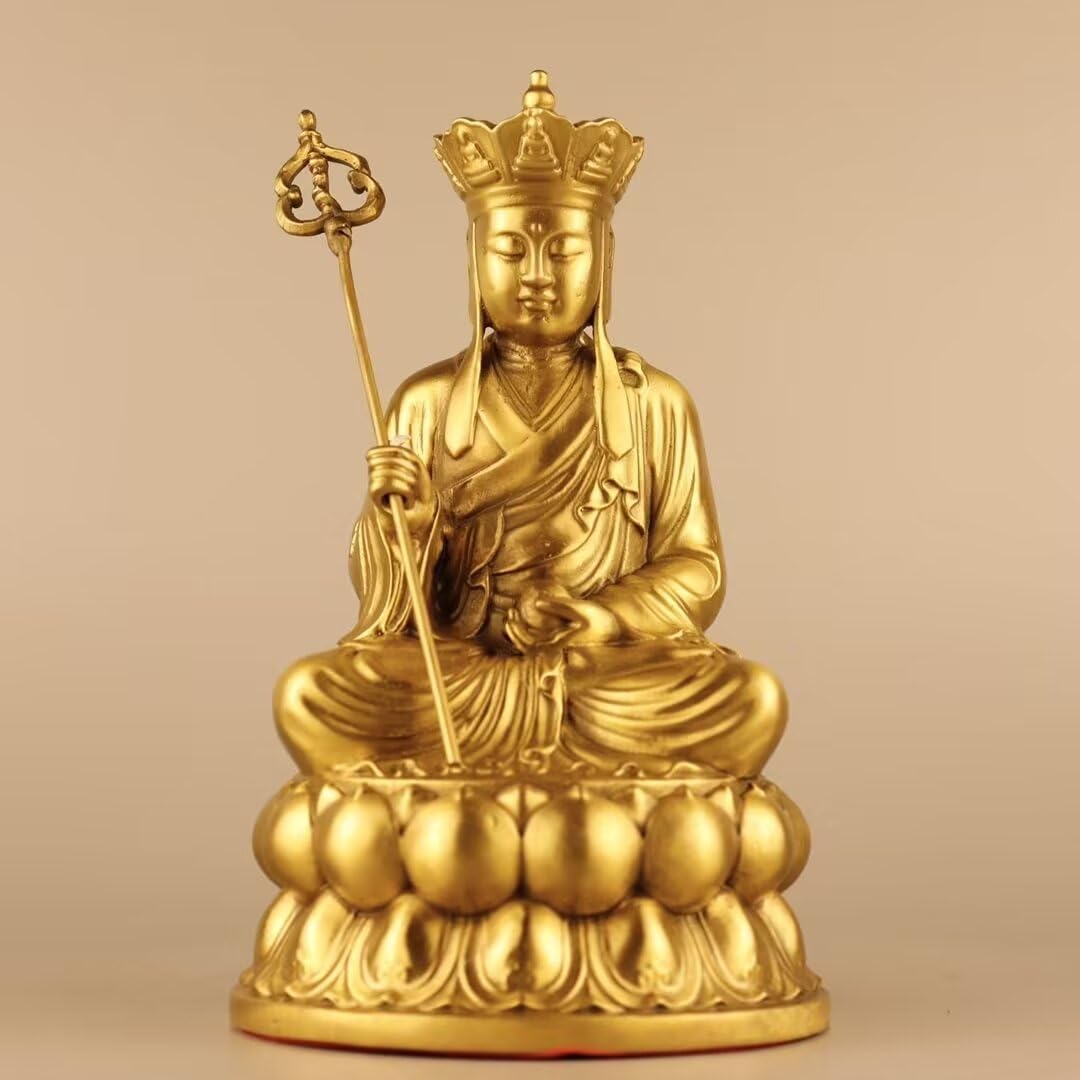 Dytartzx Pure copper Tizang King Bodhisattva statue home decoration meditation Zen Buddha