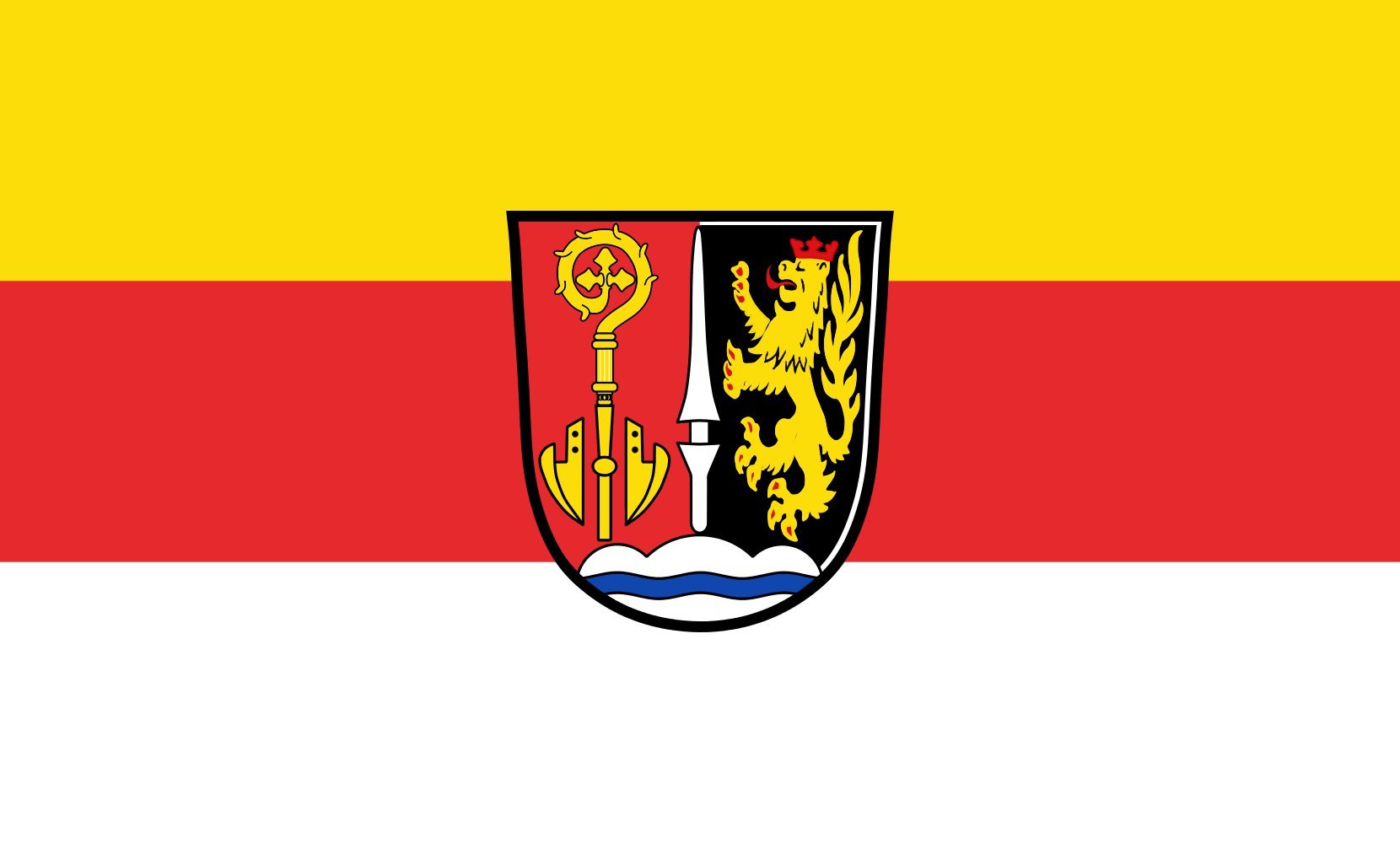 Drapeau grand format Bergheim de 1.35m² en tissu haute résistance aux finitions soignées