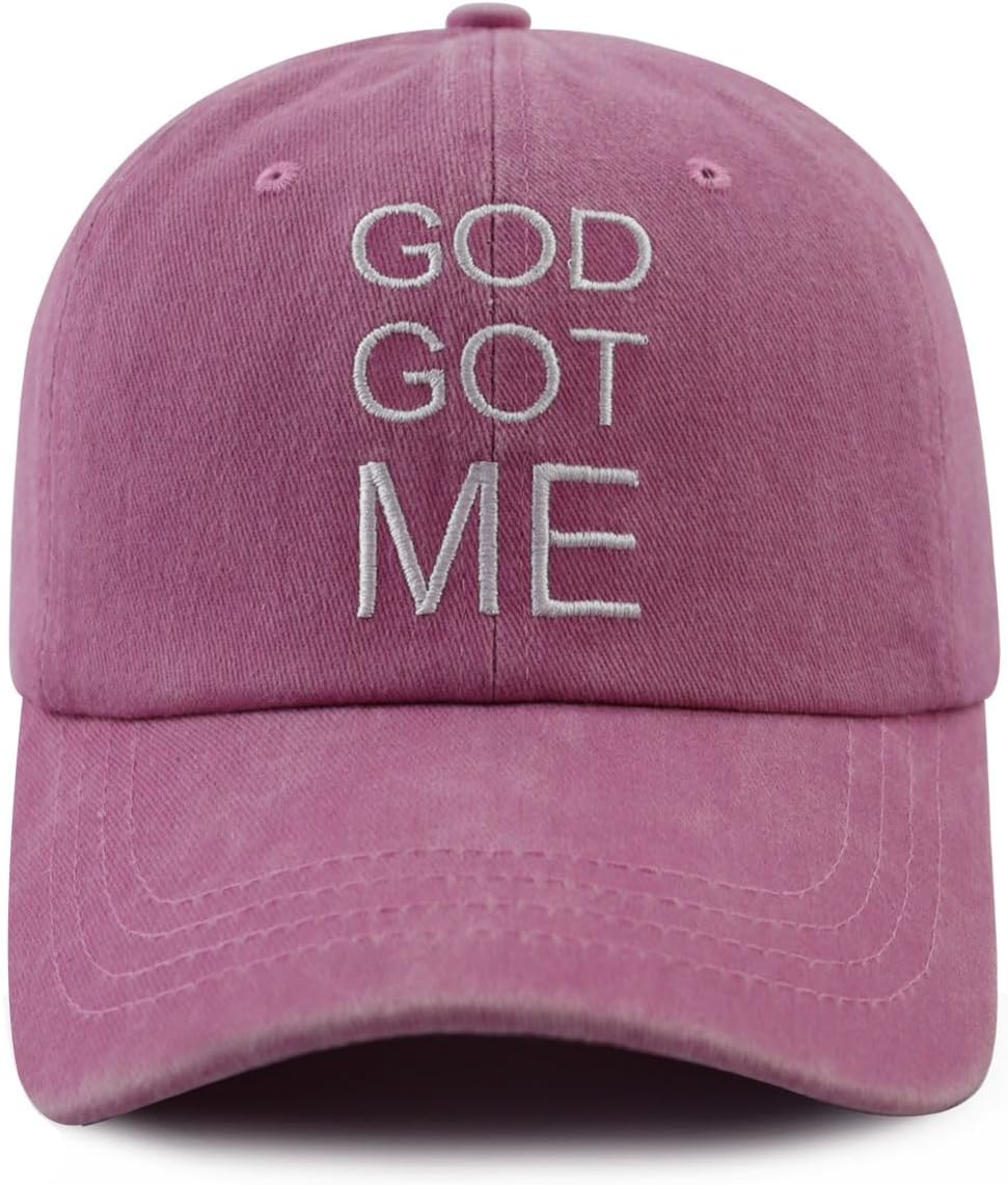 XacaYuerp God Got Me Christian Hat for Men Women, Funny Adjustable Cotton Embroidered Religious Faith Baseball Cap