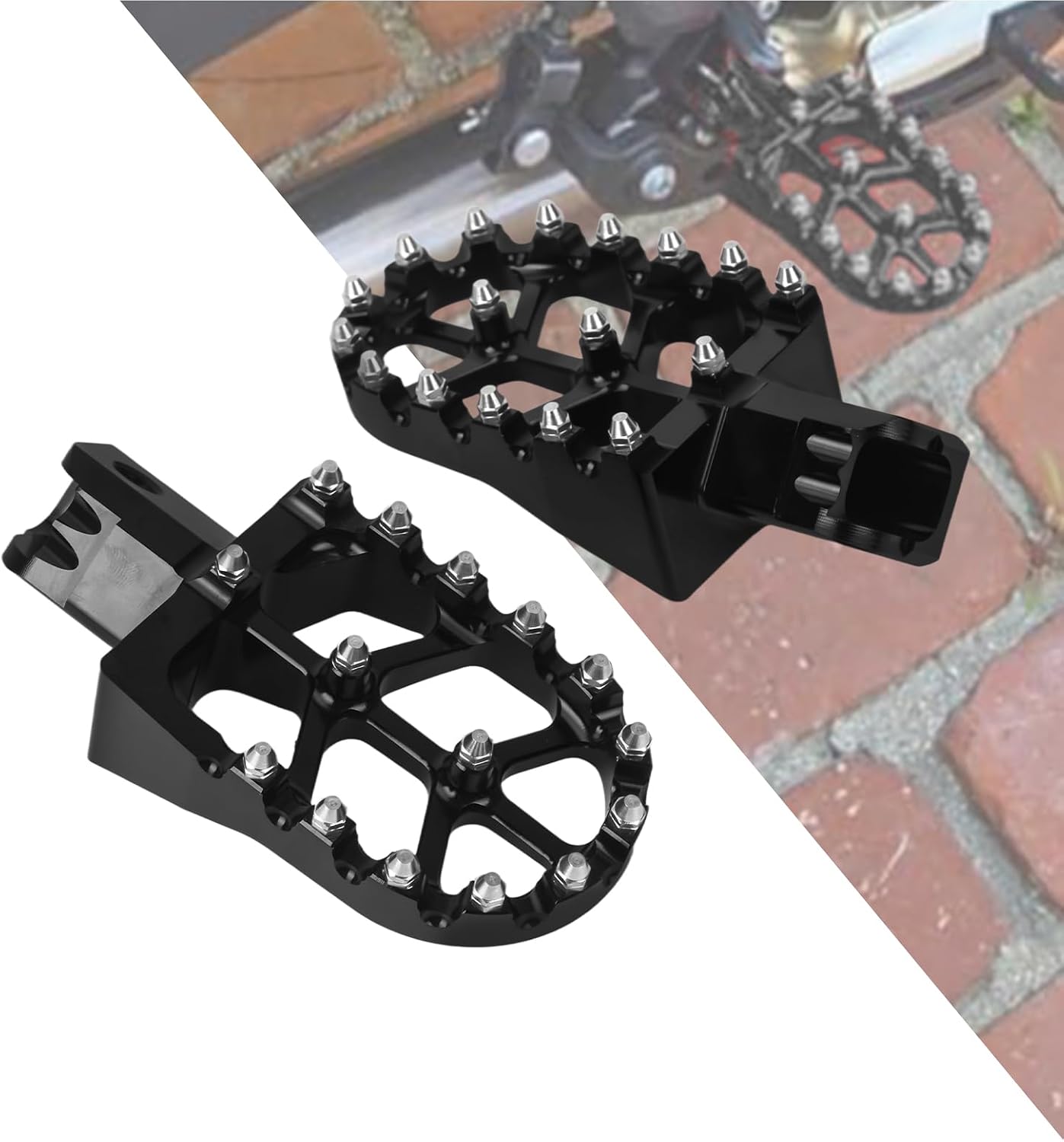Dirt Bike Foot Pegs CNC Footpegs Rest Pedal Fit for CRF/XR 50 70 110 Chinese Pit Bike Stomp Demon X WPB Orion M2R Lucky MX Thumpstar Explorer Braaap (Black)