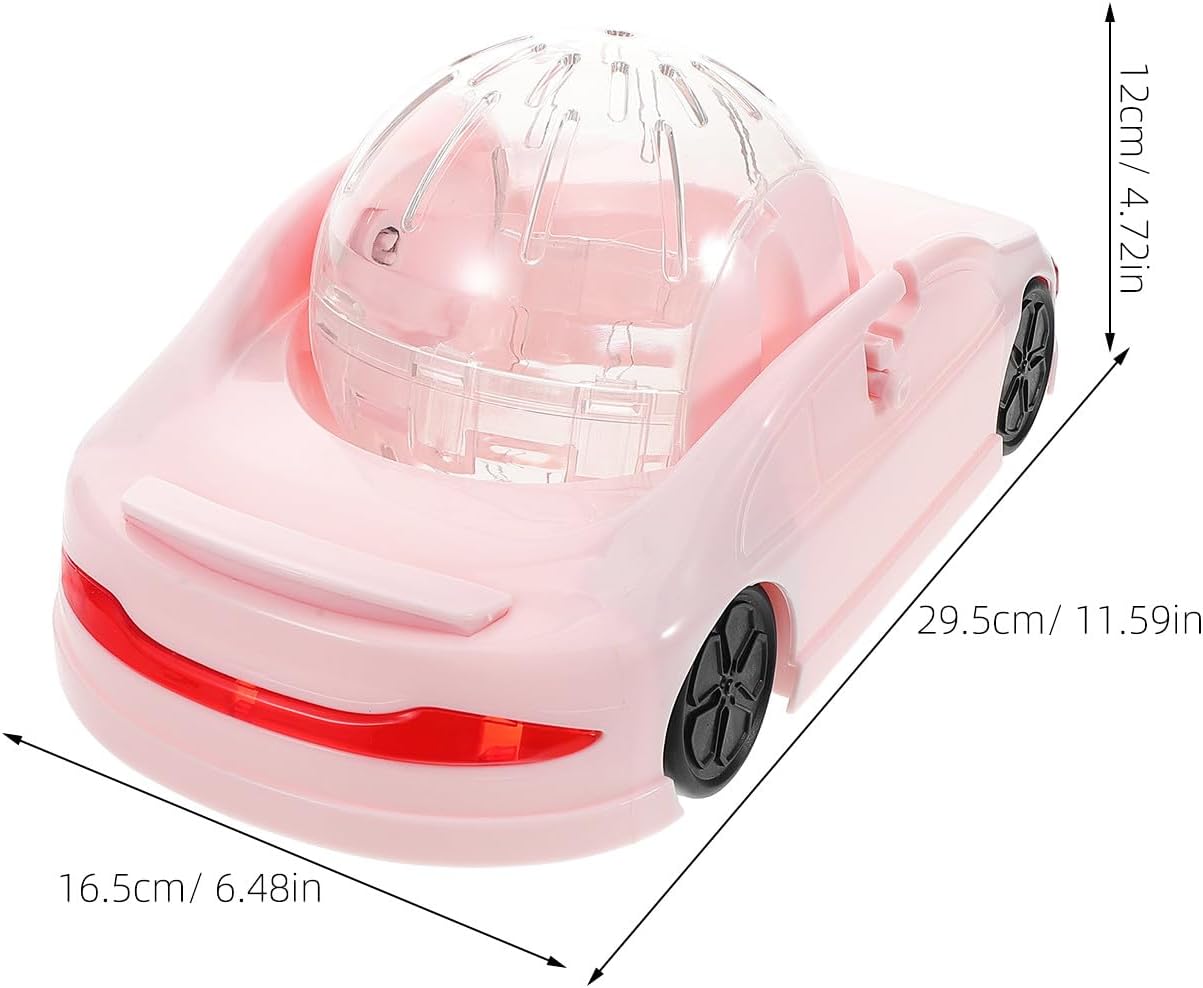 COLLBATH Pet Exercise Wheel for Small Animals Silent Large Hamster Running Wheel with Detachable Car Shape Pink 29.5x16.5cm for Gerbils Mice