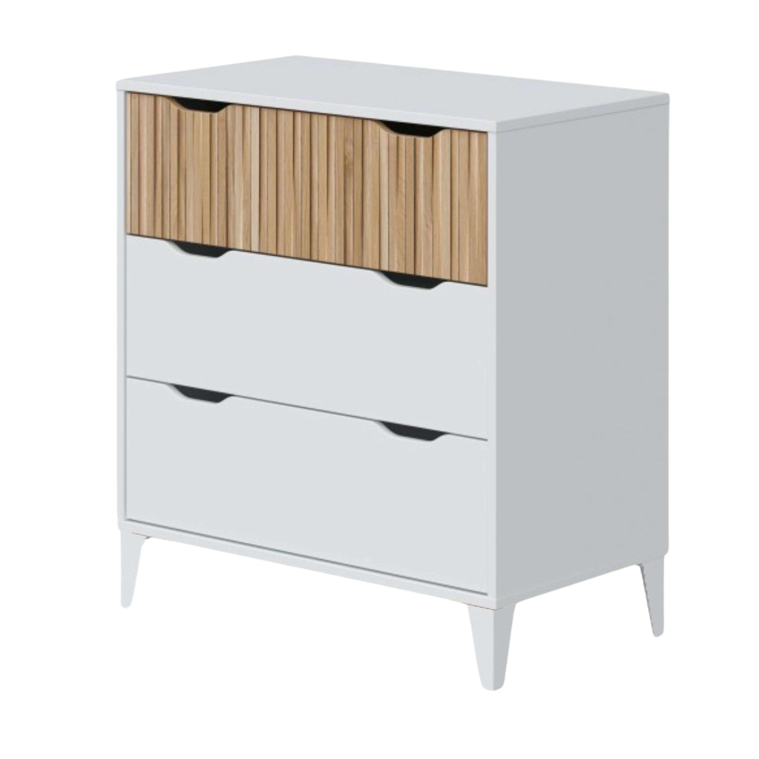 Pack Muebles Dormitorio Matrimonio Completo Estilo Nórdico Color Roble Natur y Blanco Mate