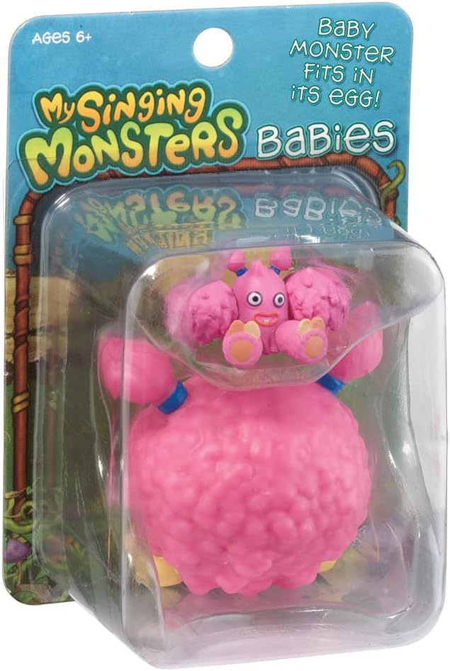 Aeiniweraabbcc My Singing Monsters Baby Pompom Collectible Figure with Egg, Brown