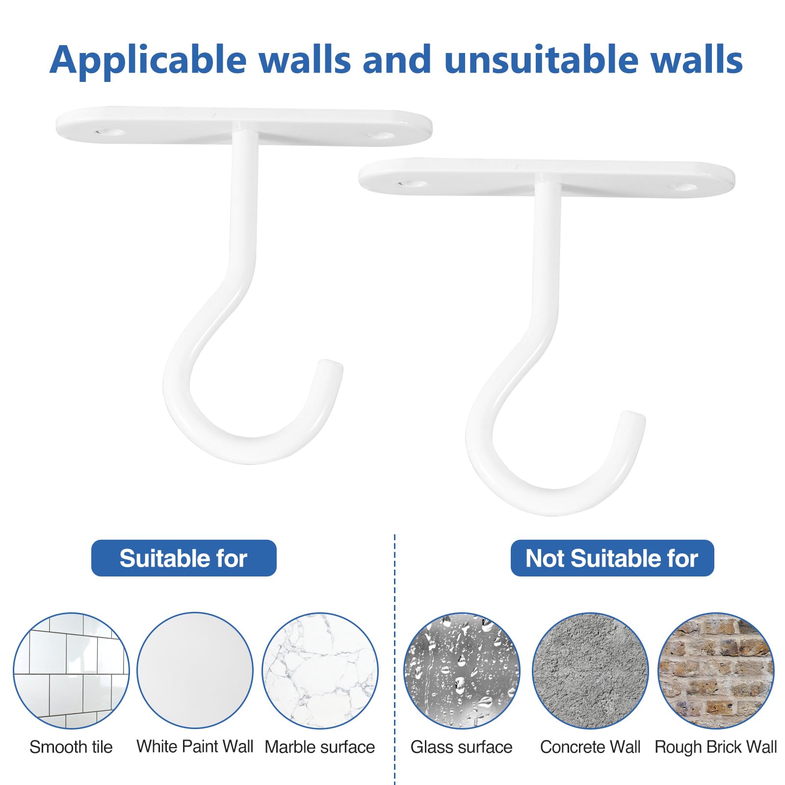 Confezione da 4 ganci da soffitto per appendere piante, ganci da soffitto in metallo con viti, ganci da parete per vasi di fiori, lampade, mangiatoia per uccelli e come decorazione per la
