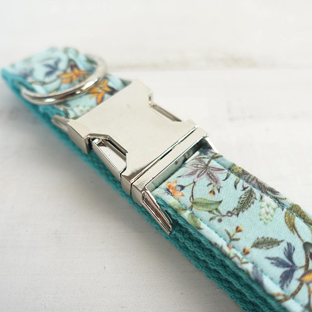 Collare per Cani in Tessuto Floreale Personalizzato per Animali Domestici ID Collare per Cane inciso-Engraved_XL