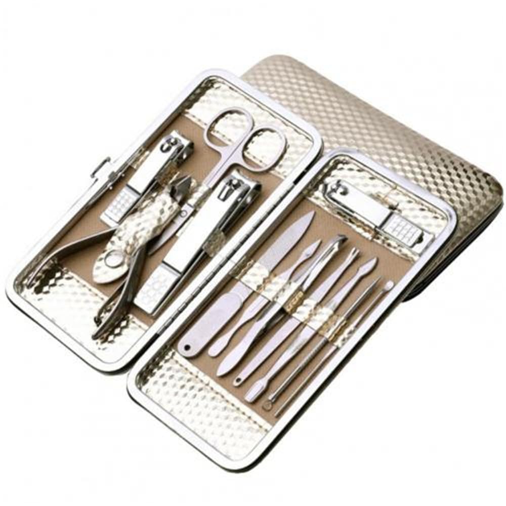 1 Set di Forbici per Manicure, forbicine compatte per Unghie, Strumento in Acciaio Inossidabile, Custodia Comoda, Kit per Manicure e Pedicure, U (M)