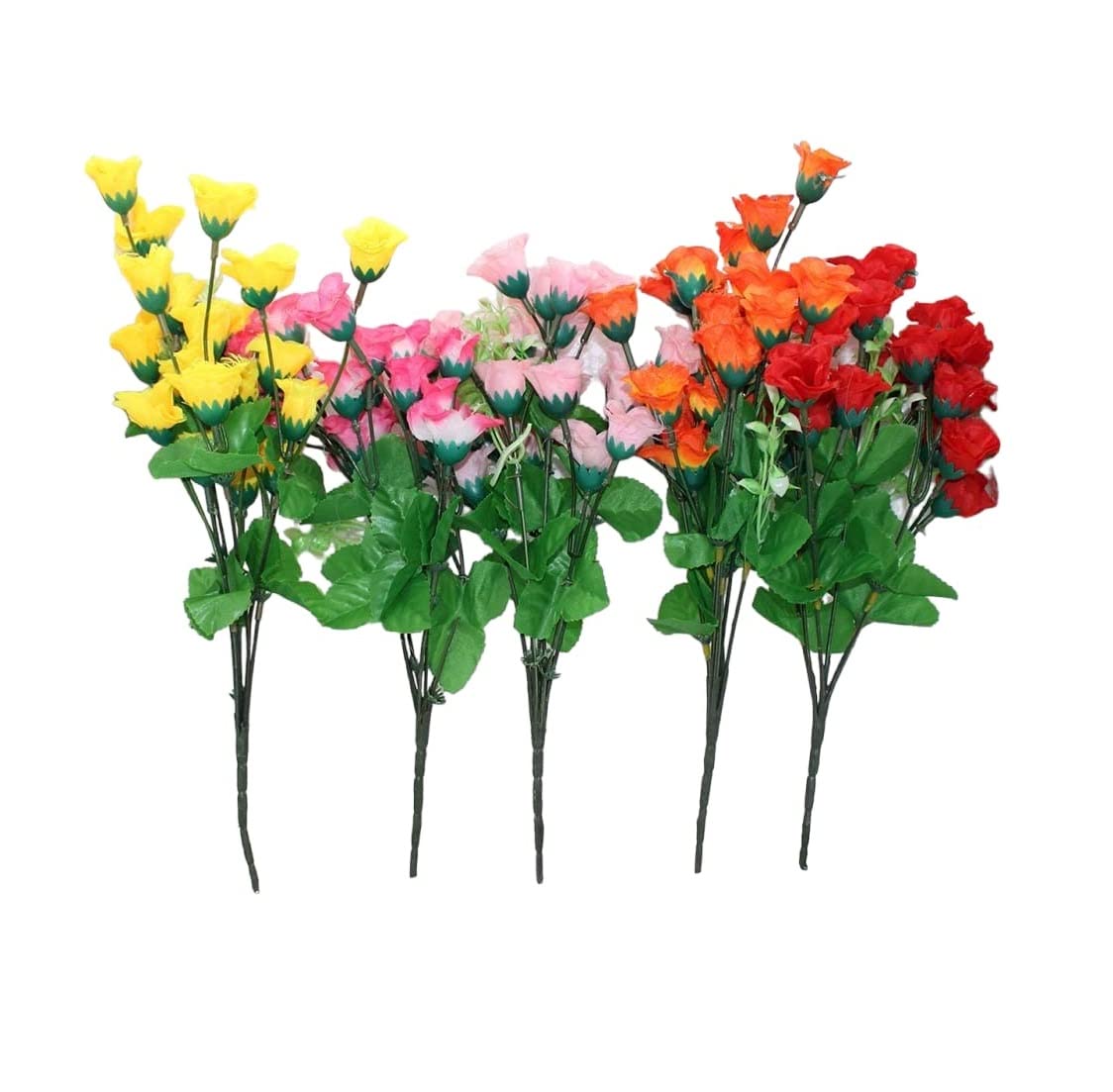 SPHINX Artificial Rose Bunches for Home, Room, Office, Living Room, Table, Restaurant Centerpieces, valentine's day Decoration, Plants and Craft Items Corner (Without Vase Pot) - (Mixed, 4 Pieces)