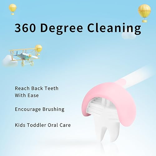 Miniatura 3 de Cepillo de dientes de 3 caras para niños, cerdas suaves, cepillo de dientes para niños y niñas, cepillo de dientes para entrenamiento de autismo,