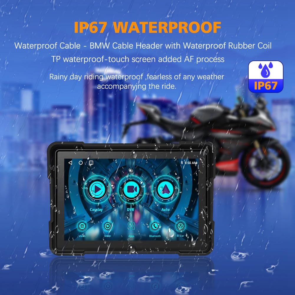 Lecteur MP5 Moto Navigation GPS sans Carplay Android Auto 5''