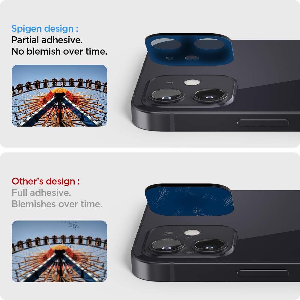 Spigen Camera Lens Screen Protector [GlasTR Optik] designed for iPhone 12 Mini (2020) - Black [2 Pack]