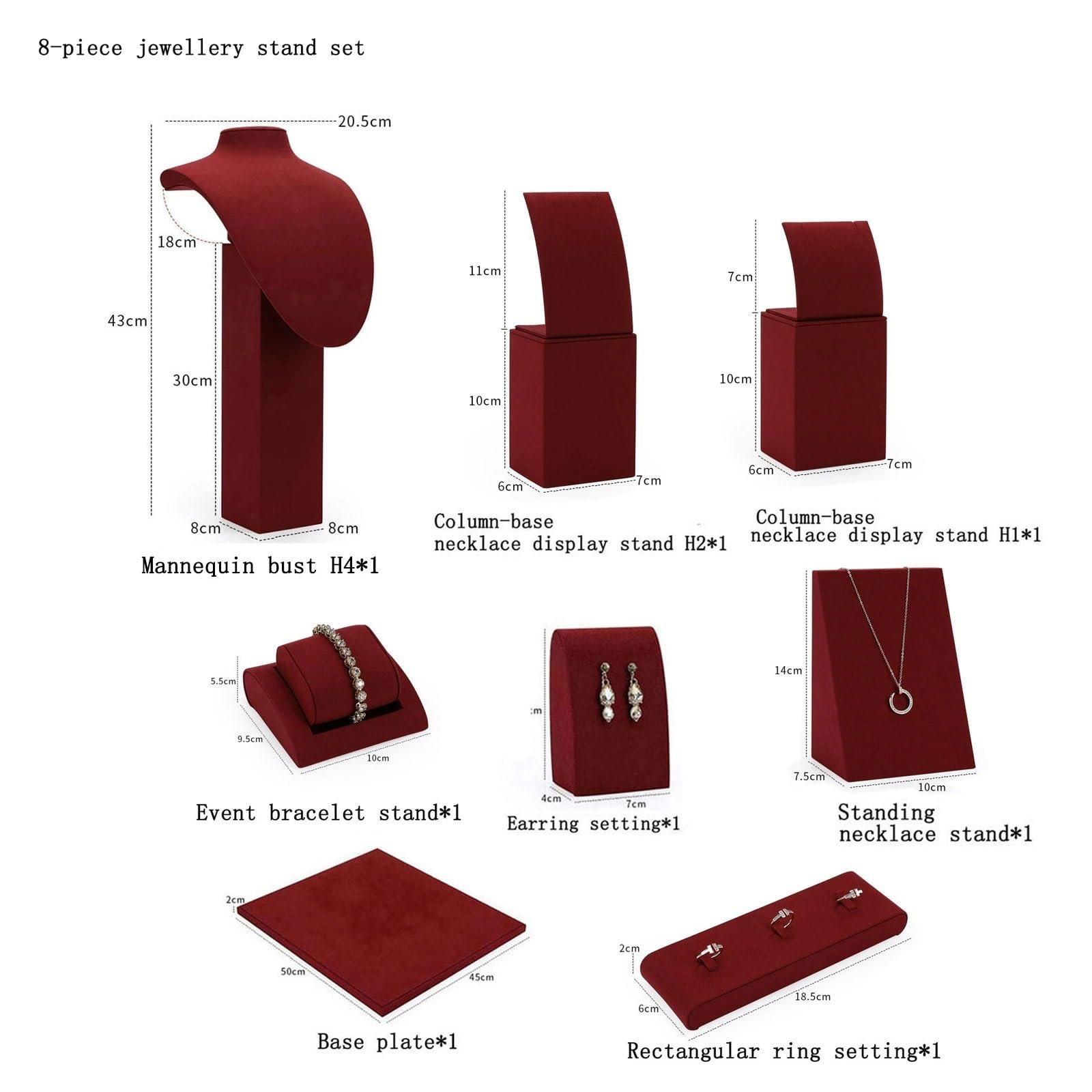 Organizador de Joyas 8pcs Jewellery Display Set Pendant Stands