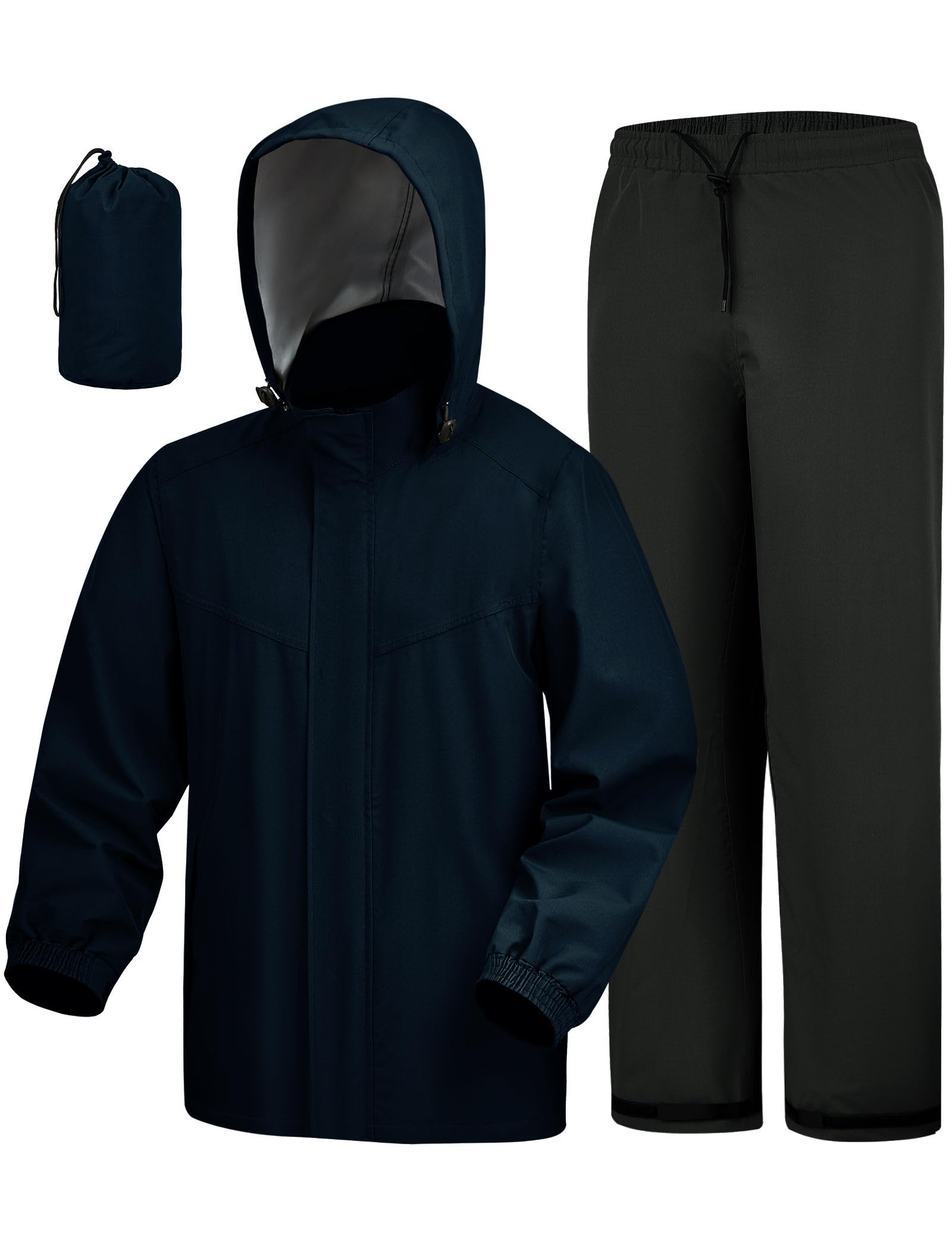 iCreek Waterproof 2 Piece Rain Suit for Men Women Packable Rain Gear Set