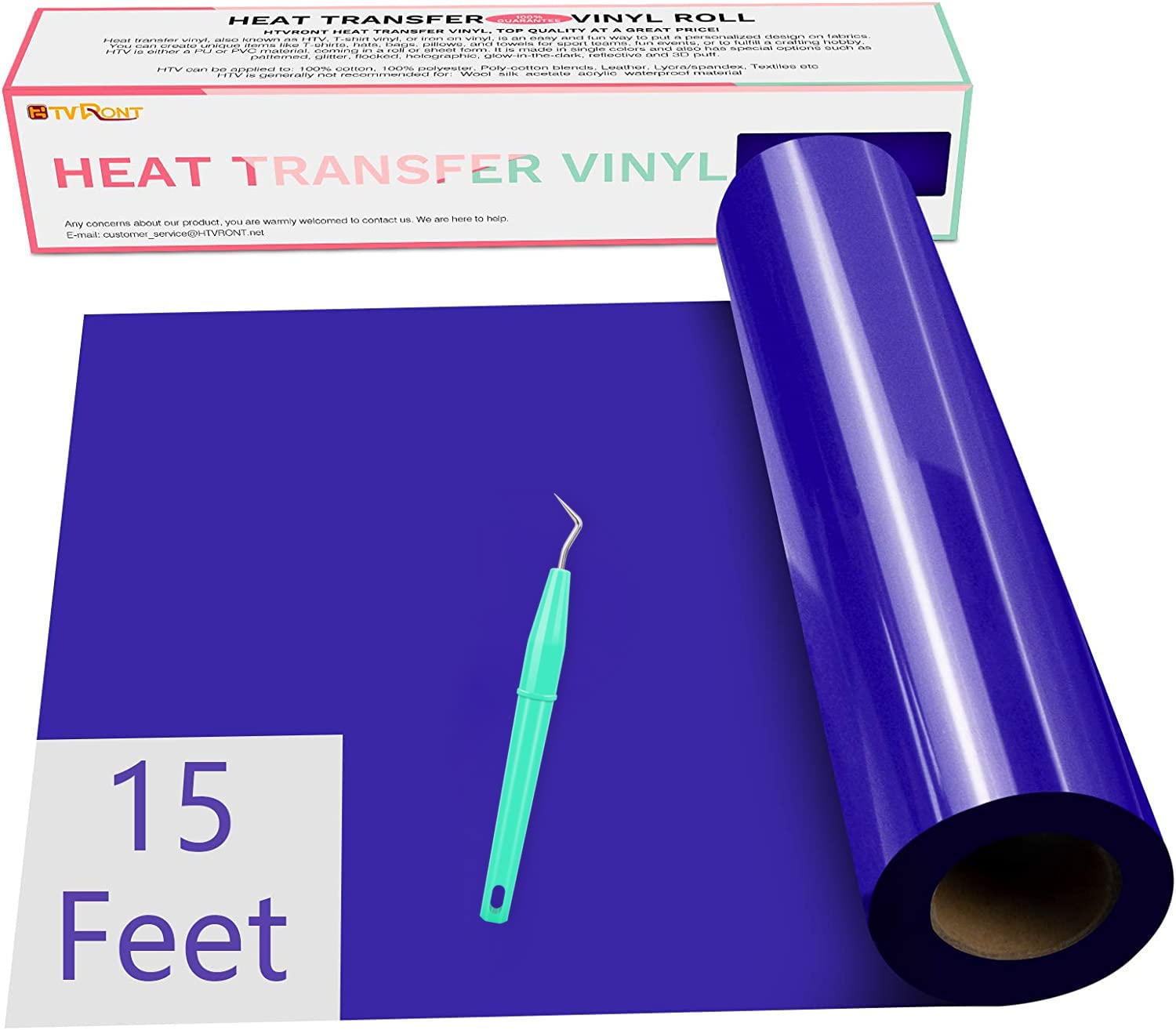 Amazon.com: Heat Transfer Vinyl Blue HTV Vinyl Rolls - 12" x 15ft Blue Iron  on Vinyl for Cricut & Silhouette Cameo, Royal Blue HTV Vinyl for Shirts -  Easy to Cut &