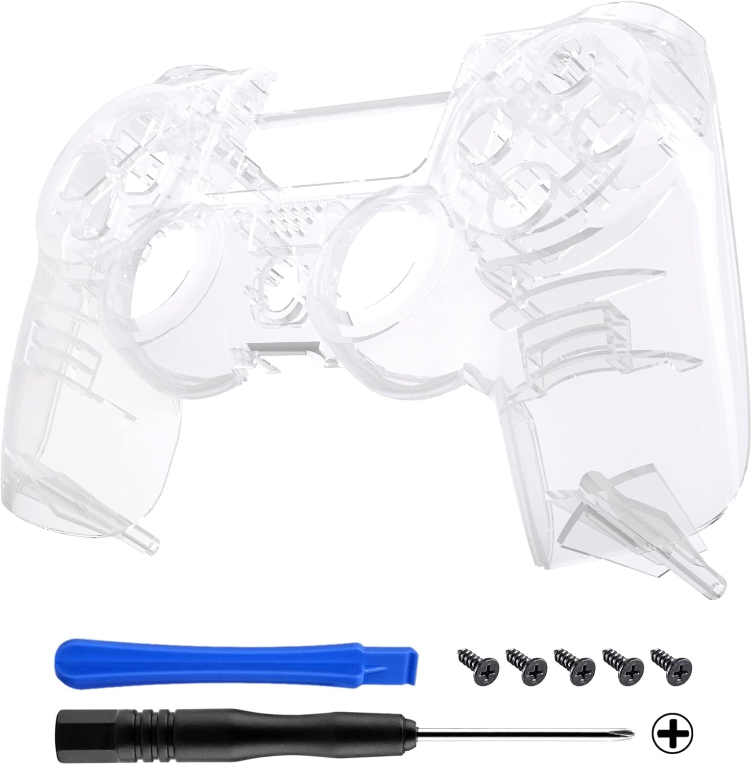 eXtremeRate Transparent Crystal Clear Replacement Case for ps4 Slim Pro ...