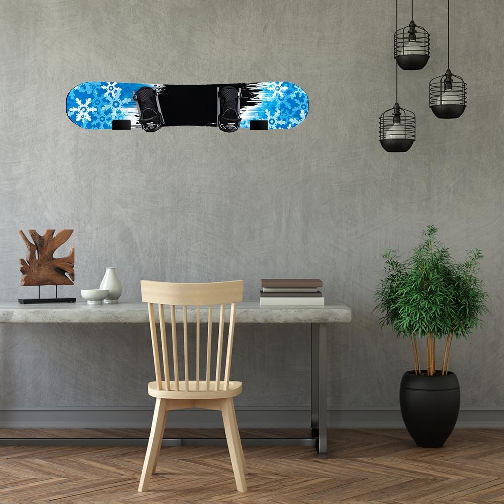 MiOYOOW 2 supporti da parete per snowboard, espositore da parete con cuscinetti di protezione per camere da letto, garage, uffici,