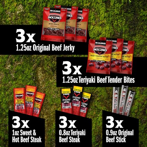 Jack Link's Beef Jerky Variety Pack Gift Basket Assorted Jerky, Steaks, and Meat Sticks - Ready to Eat Protein Snacks - Made with 100% Real Beef - Valentine's Day Gift for Him, 15 Count (Pack of 2) - image 6