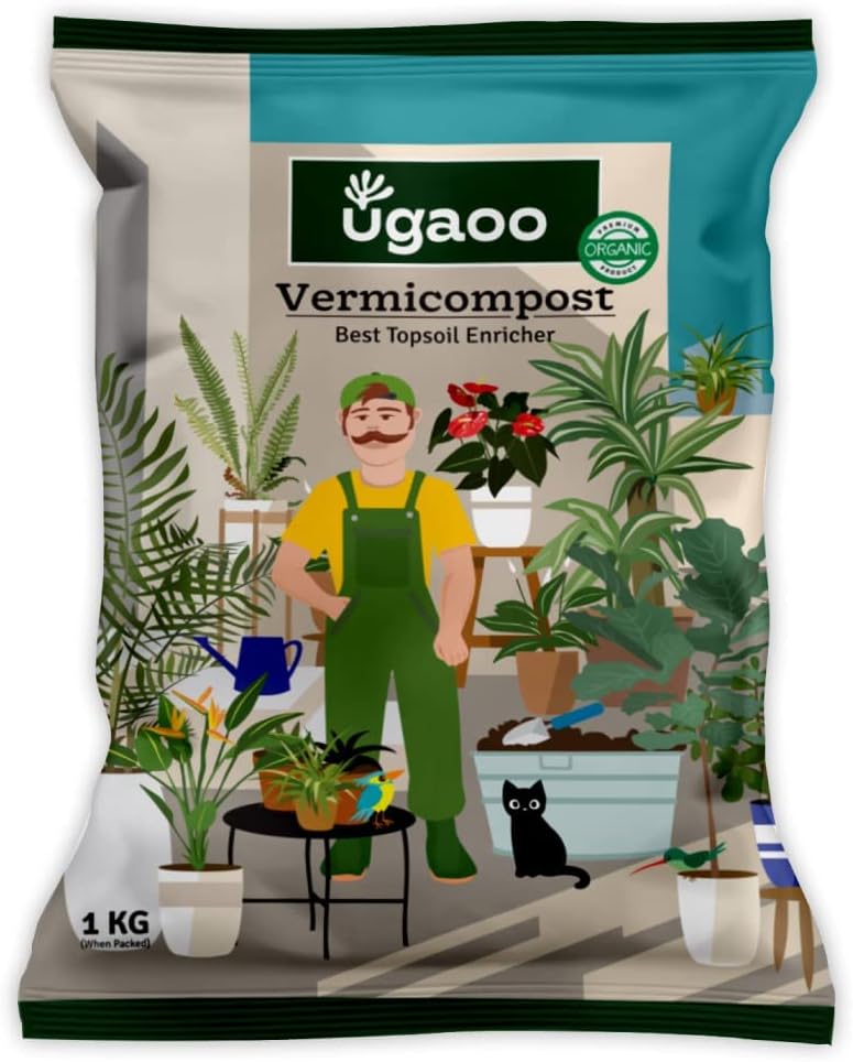 UGAOO Vermicompost for Plants 1 Kg - Organic Fertilizer & Manure