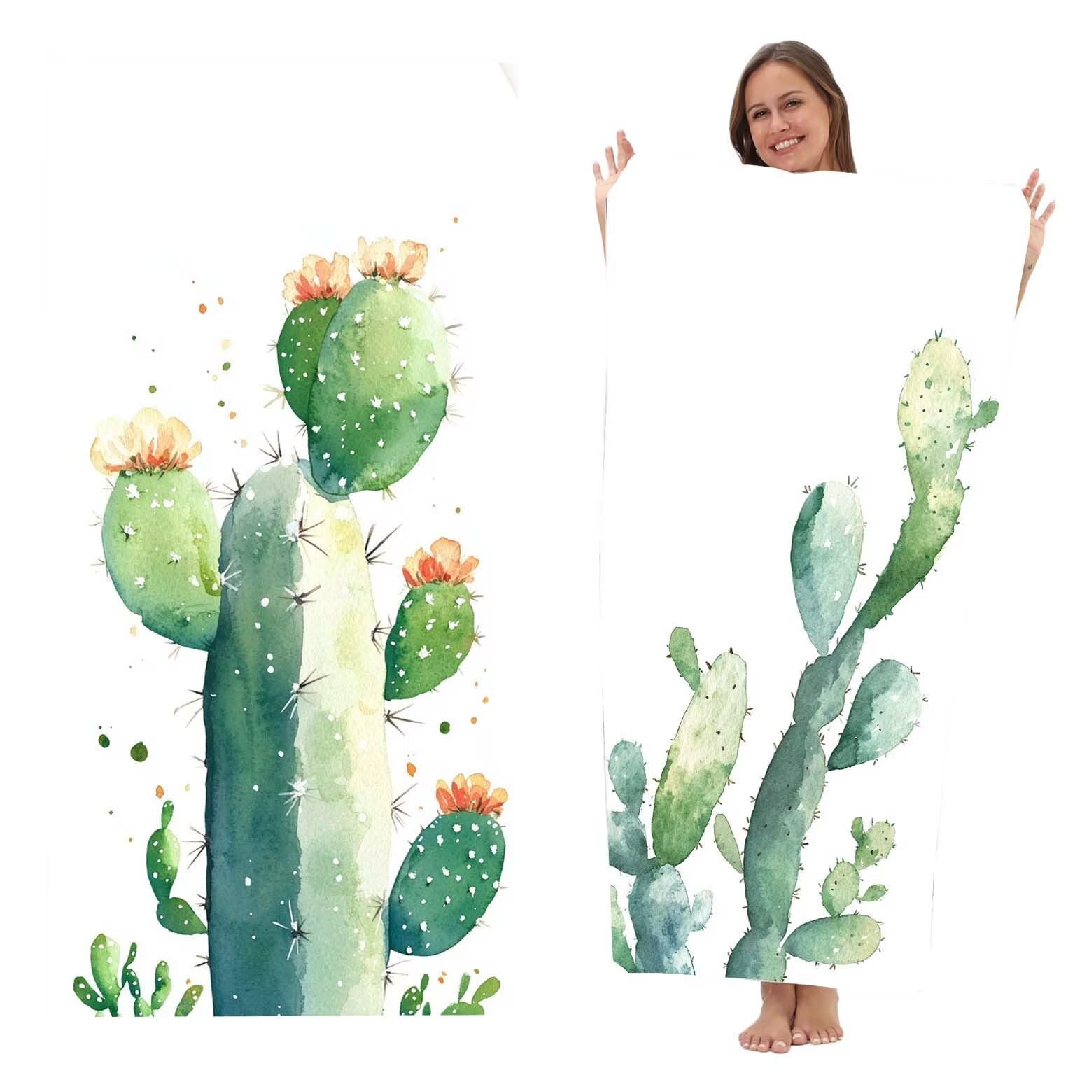 Telo Mare 100x200 cm, Set da 2 Microfibra Asciugamani Teli da Spiaggia Asciugatura Rapida e Anti-Sabbia Palestra Grande xxl Uomo Donna Accessori Beach Towel Leggero Grandi Piscina (Verde Cactus) z-881